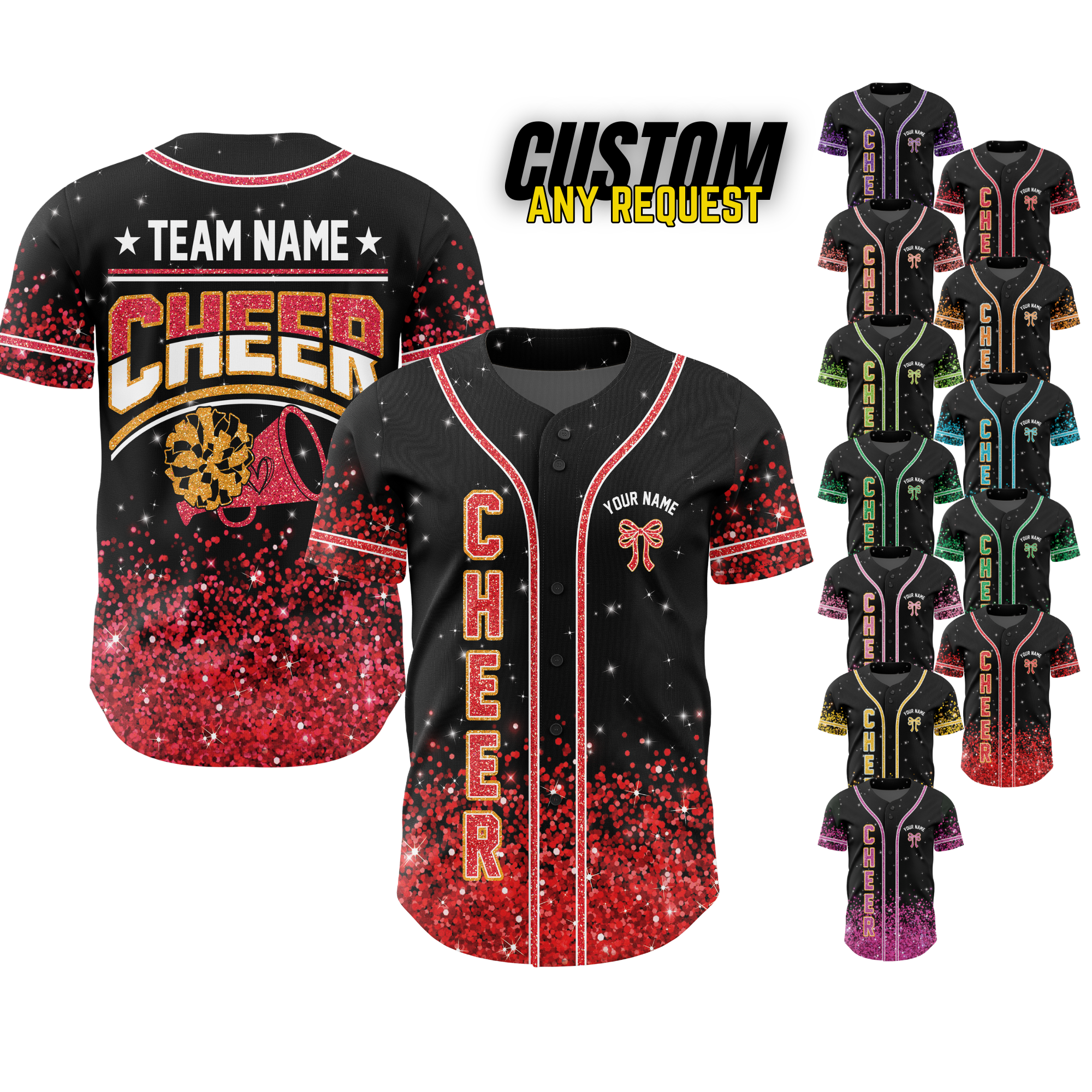 Custom Cheerleader Baseball Jersey Shirt B105