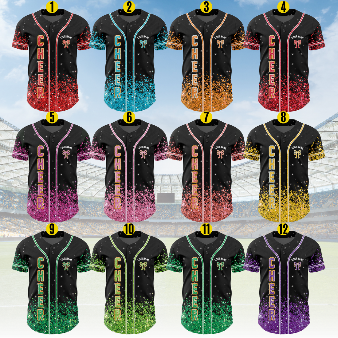 Custom Cheerleader Baseball Jersey Shirt B105