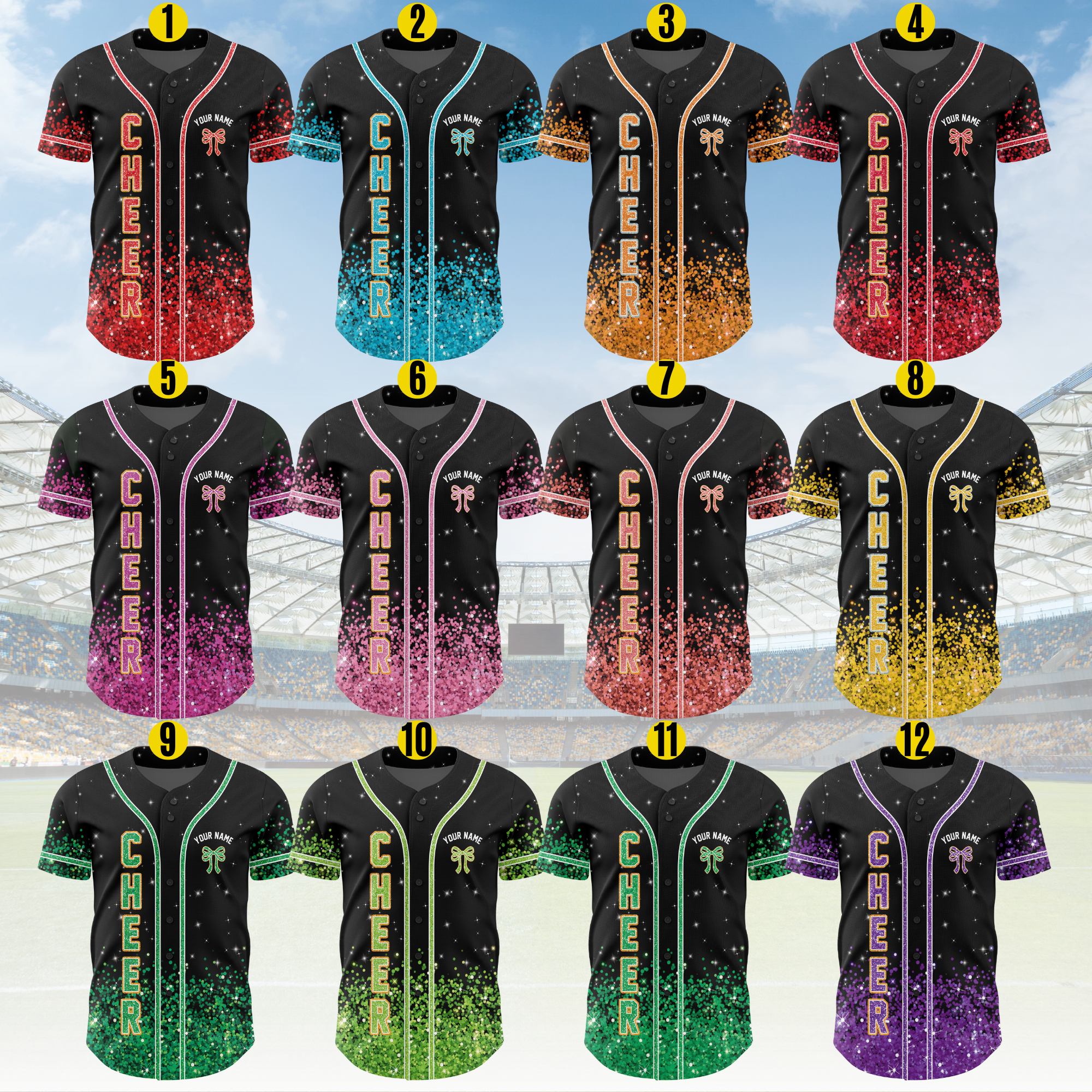 Custom Cheerleader Baseball Jersey Shirt B105