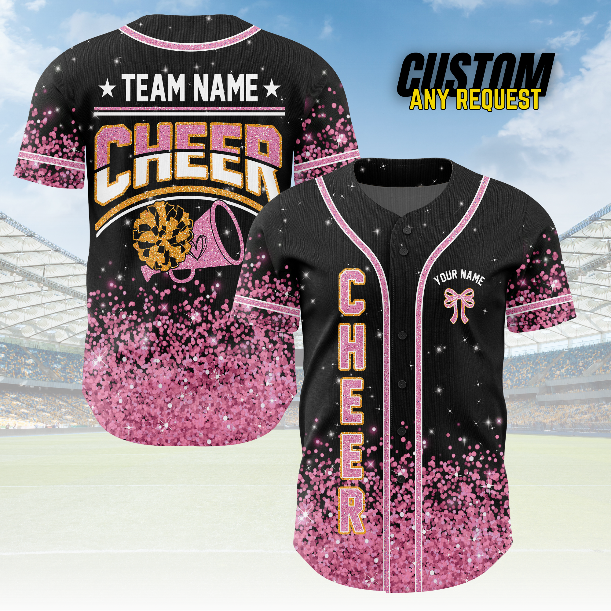 Custom Cheerleader Baseball Jersey Shirt B105