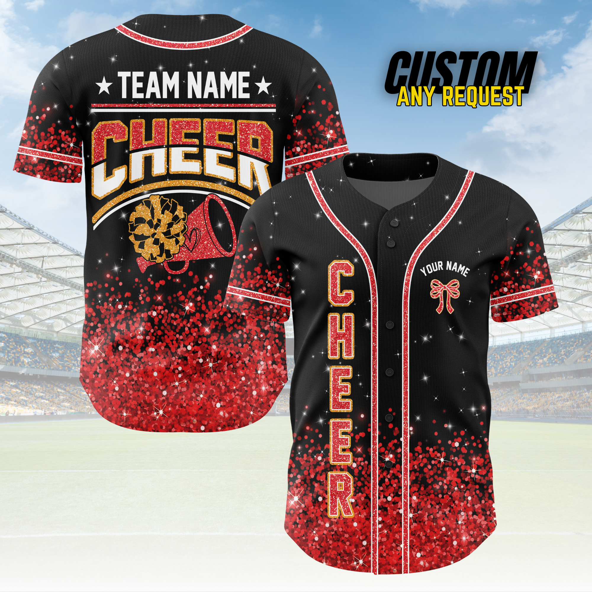 Custom Cheerleader Baseball Jersey Shirt B105