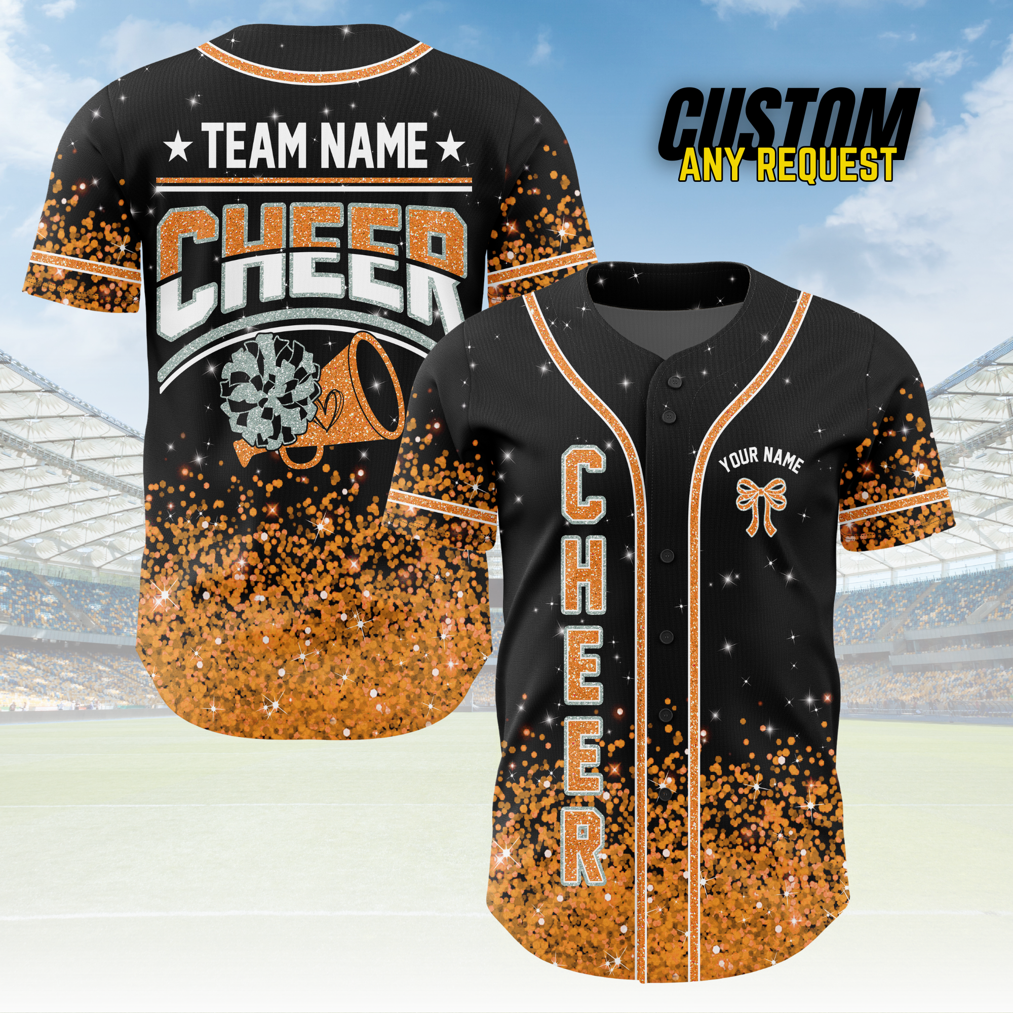 Custom Cheerleader Baseball Jersey Shirt B105