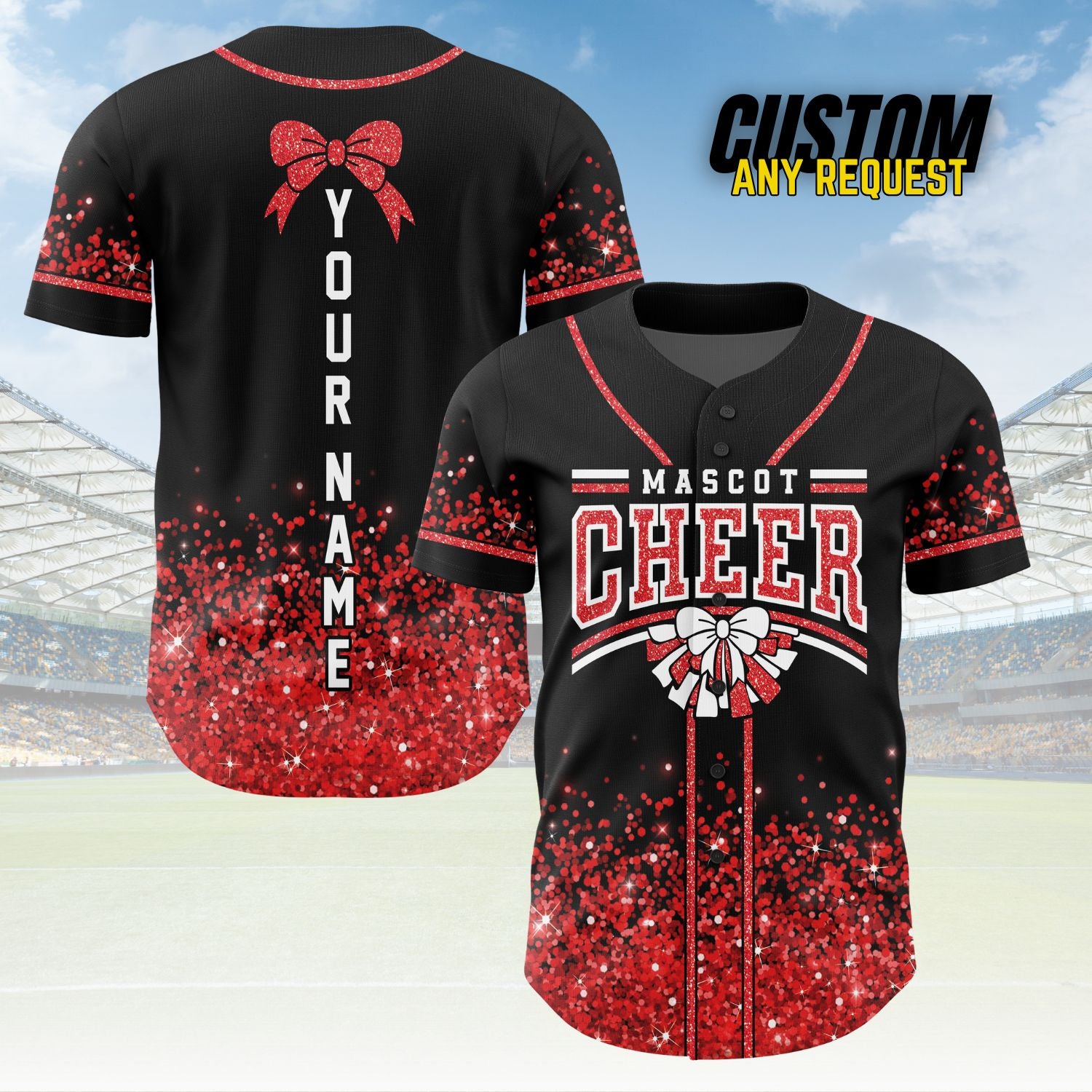 Custom Cheerleader Baseball Jersey Shirt For Moms, Coaches, And Cheer Teams