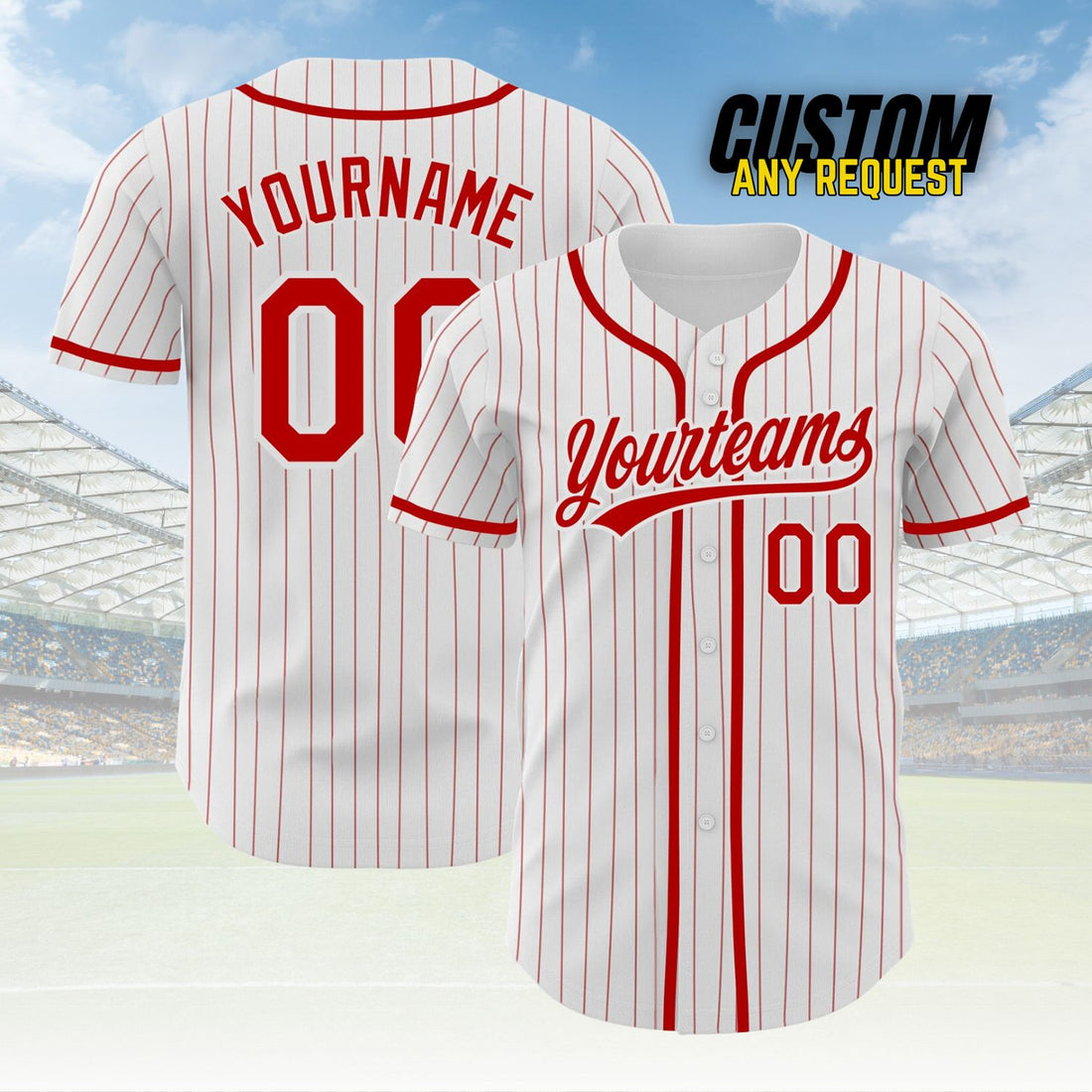 Custom Pinstripe Baseball Jersey Personalized Baseball Sports Uniform For Men Women Boy