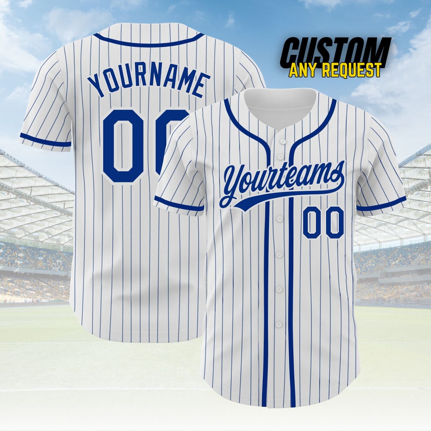 Custom Pinstripe Baseball Jersey Personalized Baseball Sports Uniform For Men Women Boy
