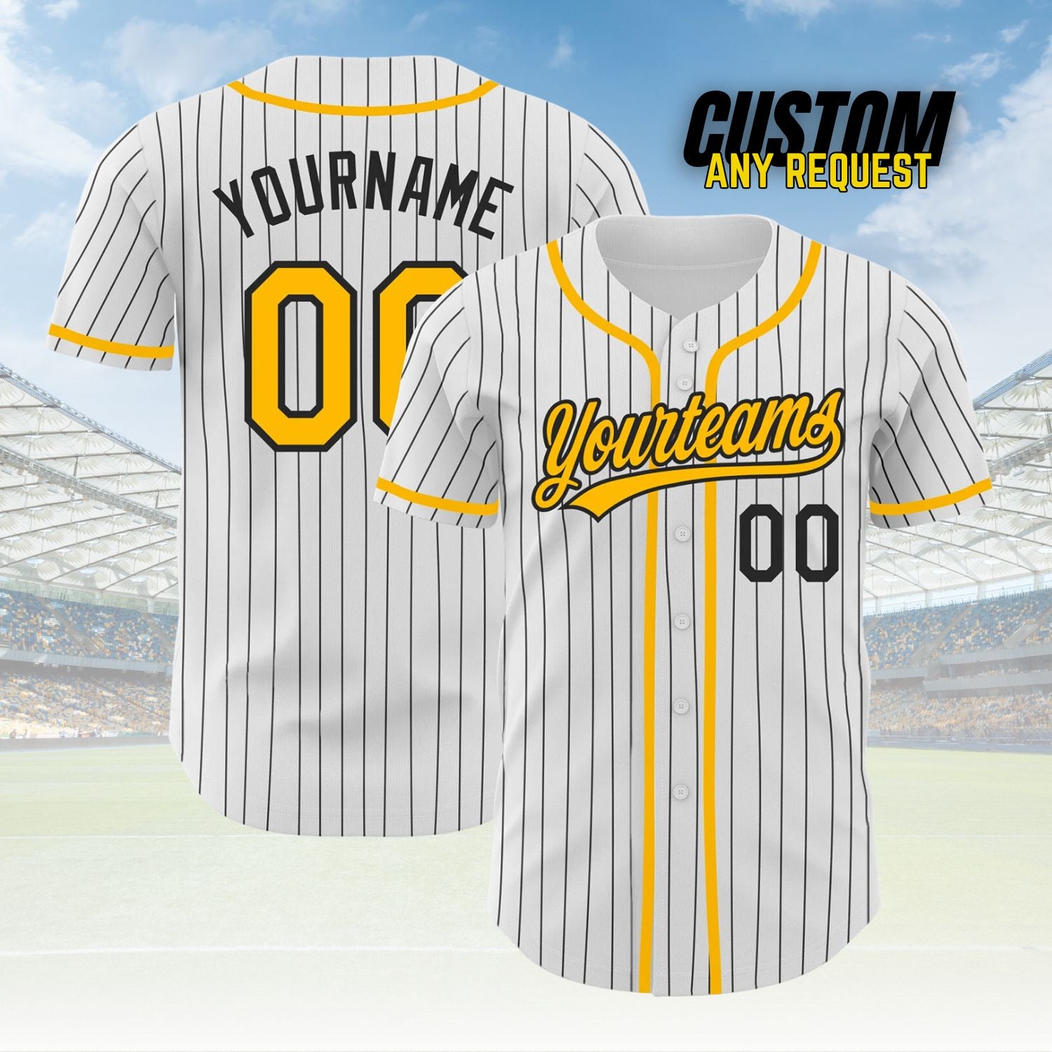 Custom Pinstripe Baseball Jersey Personalized Baseball Sports Uniform For Men Women Boy