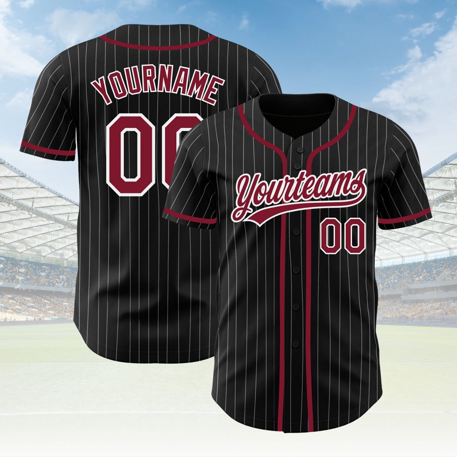 Custom Pinstripe Baseball Jersey Personalized Baseball Sports Uniform For Men Women Boy