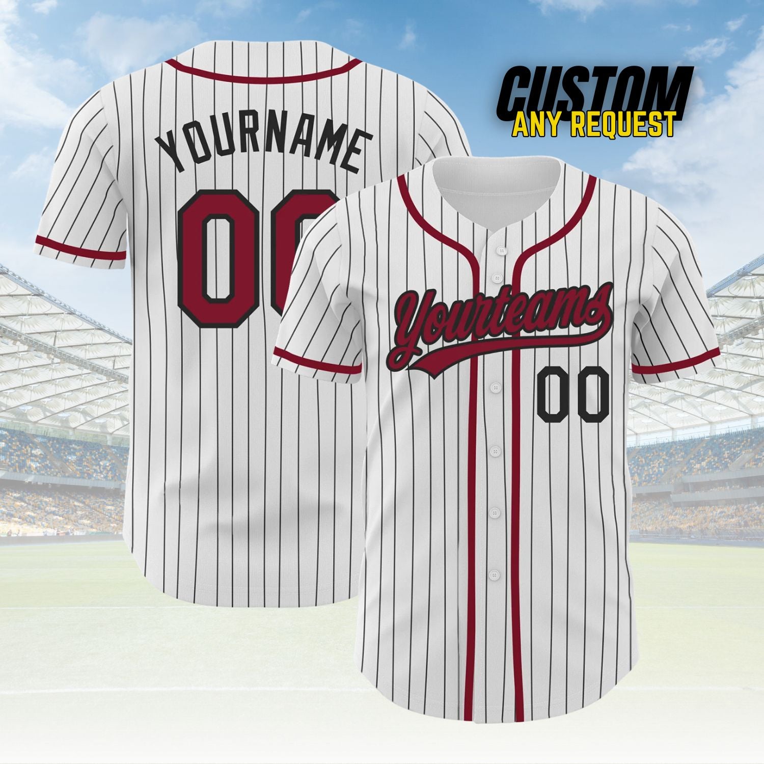 Custom Pinstripe Baseball Jersey Personalized Baseball Sports Uniform For Men Women Boy