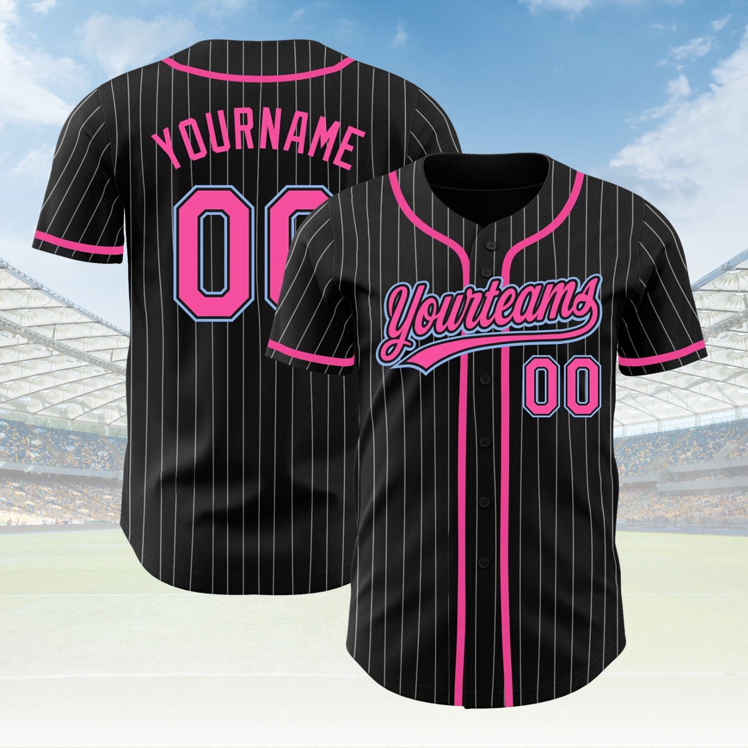 Custom Pinstripe Baseball Jersey Personalized Baseball Sports Uniform For Men Women Boy