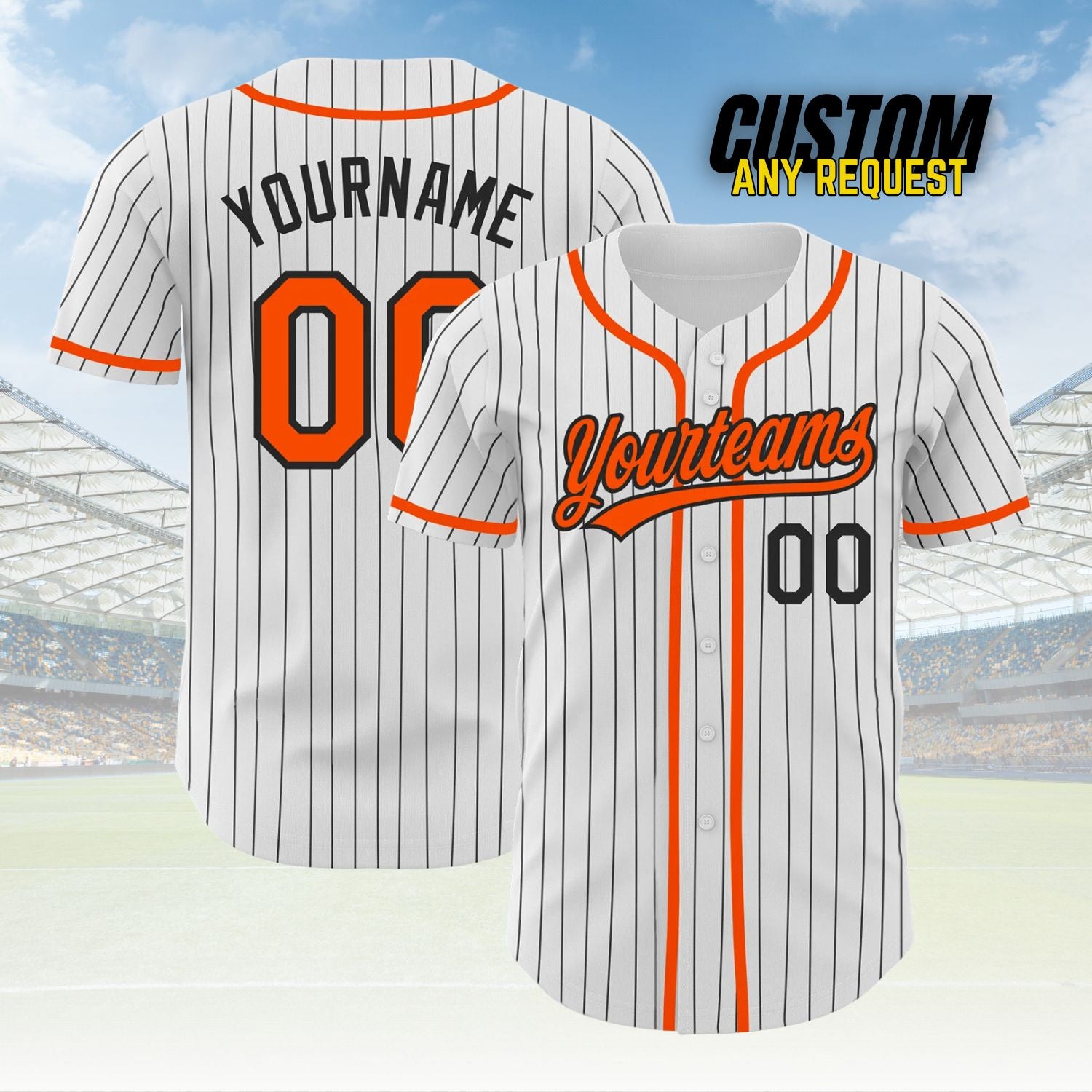 Custom Pinstripe Baseball Jersey Personalized Baseball Sports Uniform For Men Women Boy