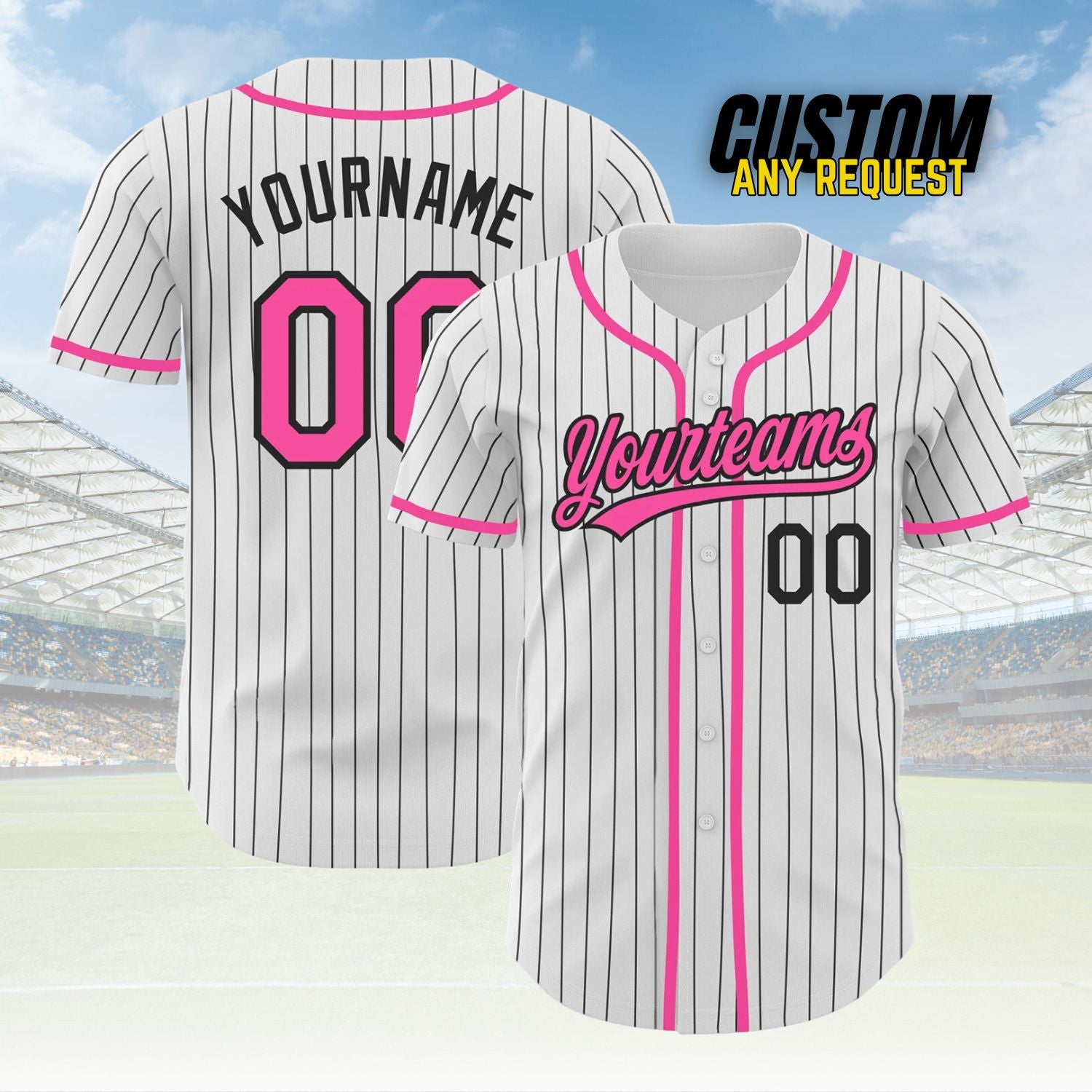 Custom Pinstripe Baseball Jersey Personalized Baseball Sports Uniform For Men Women Boy